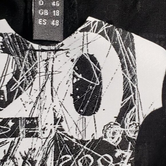 Vassalli Made in Italy designer Jacket Blazer size 14 Black Gray Herringbone - Picture 8 of 11